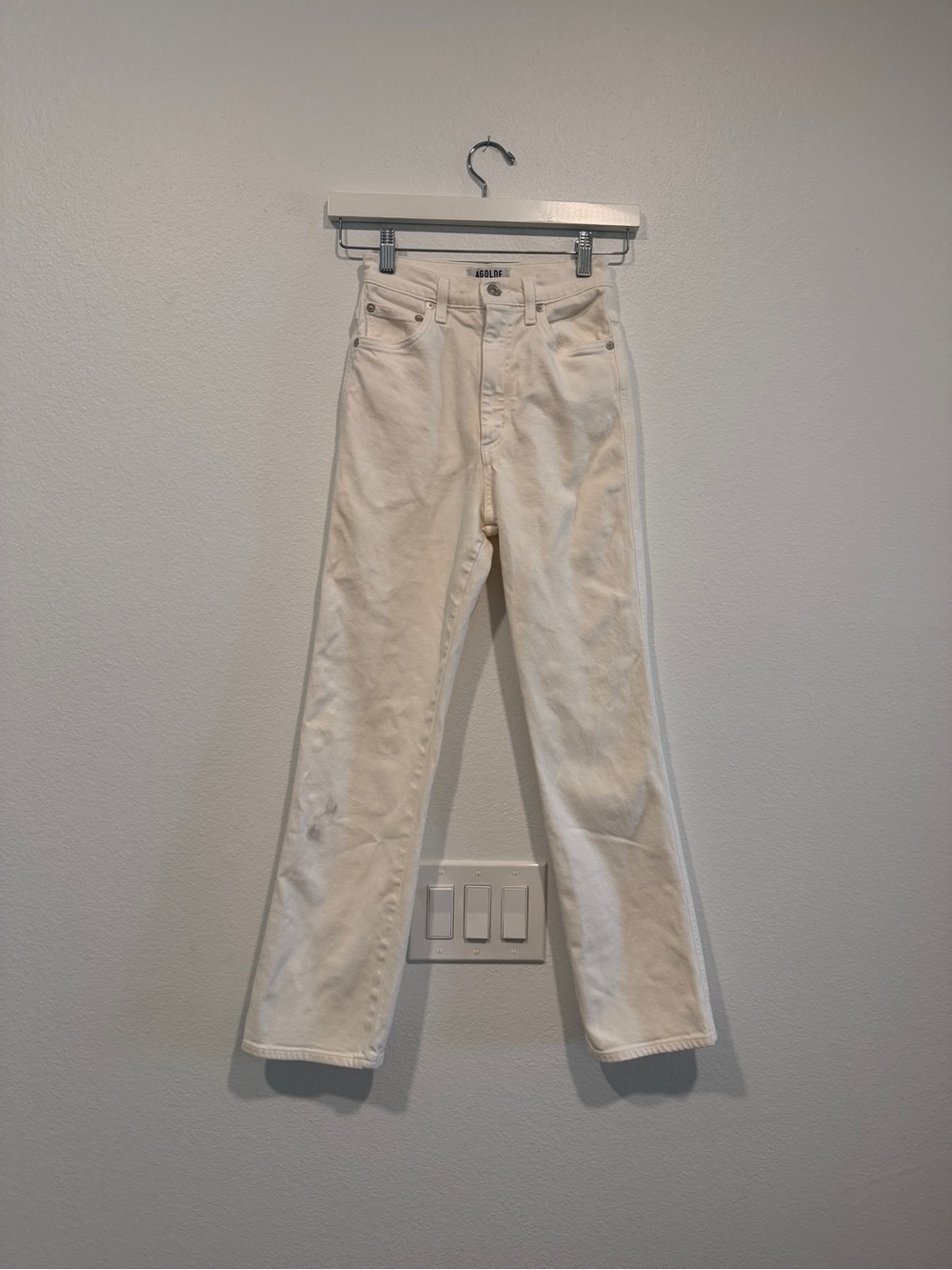 Agolde Women’s Straight Leg Jeans in Off-White